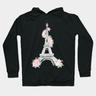 Watercolor Floral Eiffel Hoodie